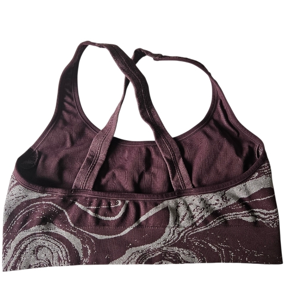 Athleta Aurora Shine Cross Back Sports Bra in Spiced Cabernet Size Large - Picture 2 of 6